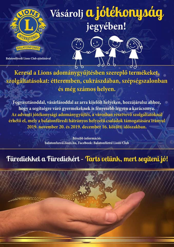 Vásárolj a jótékonyság jegyében! 